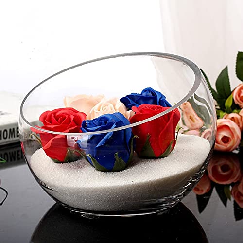 YOUEON 2 Pcs Glass Slant Cut Bowl Vase, 6.5" W x 5.5" H, 5.2" W x 4.8" H Clear Glass Terrarium Bowl for Plants, Succulent, Air Plant, Candy Bowls, Fruit Bowls for Centerpiece, Wedding, Home Decor - Image 7