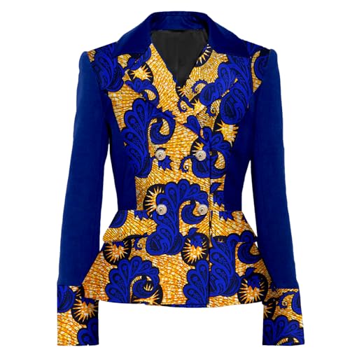 African Jacket for Women Dashiki Blazer Ankara Coat Kente Wax Print Clothes Patchwork Formal Attire