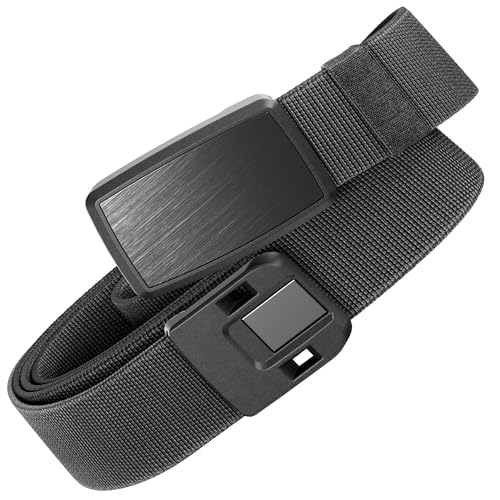 Groove Life Groove Golf Belt Low Profile Gun Metal/Deep Stone Grey - Womens Stretch Nylon Belt with Magnetic Aluminum Buckle Lifetime Coverage - Medium (33-36)