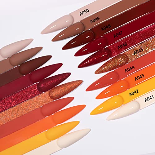 Opuiu 10 Pcs Fall Gel Nail Polish Set, Halloween Collection Uv Nail Gel Polish Kit Yellow Brown Dark Red Burnt Orange Marron Gel Polish Colors Holiday Decoration Salon Diy Home Nail Art Gift Box For Girls #TOP5
