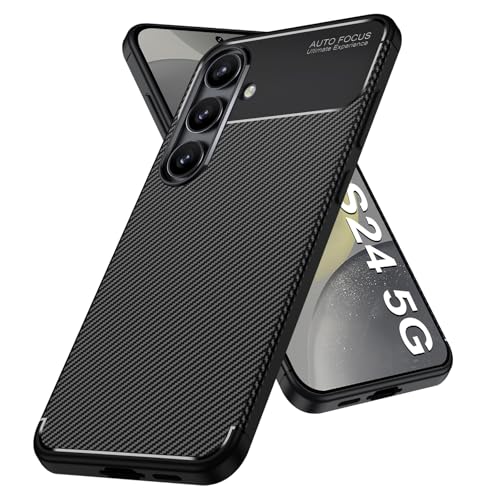 Coque fine pour Samsung S24 antichoc et anti-rayures en TPU texture carbone