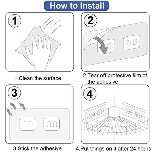 Dunchaty Corner Shower Caddy, 3 Pack Shower Organizer Corner Shelf Adhesive Shower Rack Stainless Steel Bathroom Corner Shelves For Kitchen Caddy Organizer Silver 3 Sizes S M L #TOP7