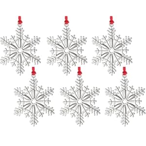 6pcs christmas ornament metal snowflake ornament for christmas tree holiday christmas hanging decorations for winter christmas tree decor keepsake gifts xmas party favors supplies j snowflake6  urban country home decor