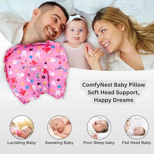 Image of Bibs&Cribs Mustard Seed Baby Pillow for Newborn Babies, Soft Cotton Infant Pillow with Breathable Fabric Cover, Lightweight Baby Bedding Essential for Daily Use, Boys & Girls