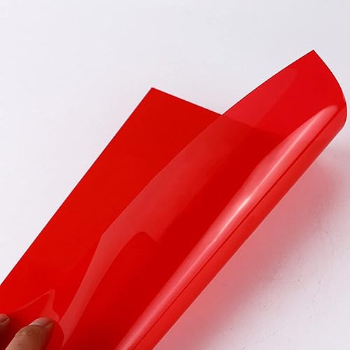Miniatura 2 de Tong Gu Hojas de plástico flexible de PVC A4 de colores, gel transparente, transparente, manualidades, filtro, iluminación de película (rojo)