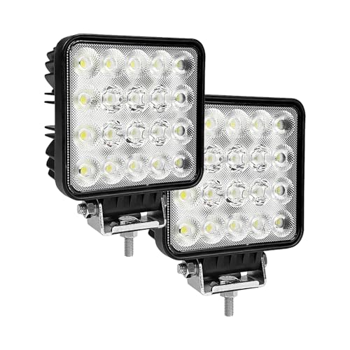 KAWELL 60W 作業灯 ワークライト LED 投光器 長方形 ブラック | 12V/24V汎用, IP67防塵防水, 広角タイプ, 車検対応, 爆光 工事現場 、農業機械、建設機械、工程機械、トラック、自動車がバックライト等