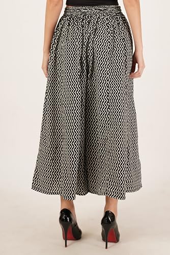 Image of COTLAND Fashions Jaipuri Cotton Printed Flared Palazzo Pants for Women