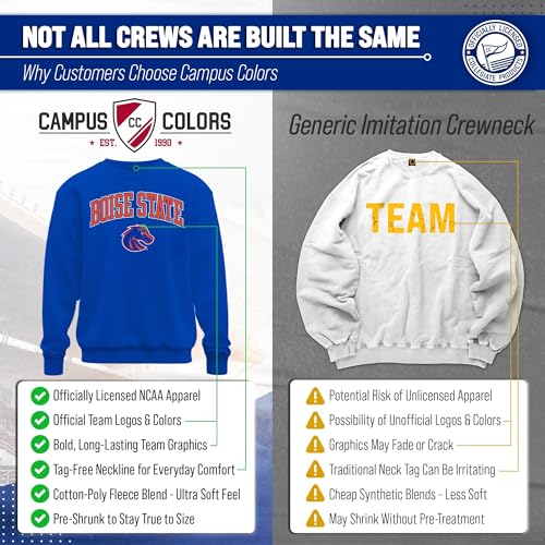 Image of NCAA College Sweatshirt Fleece Crewneck Pullover for Men and Women | Officially licensed NCAA college gameday crewneck pullover - 9 oz fleece lined sweatshirt with arch and logo design