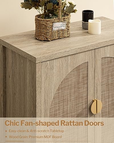 Sicotas Rattan Buffet Cabinet Set Of 2, Accent Sideboard Storage Cabinet With Adjustable Shelves thumb #5