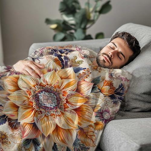 Yucziken Flowers Mandala Blanket Throw thumb #3