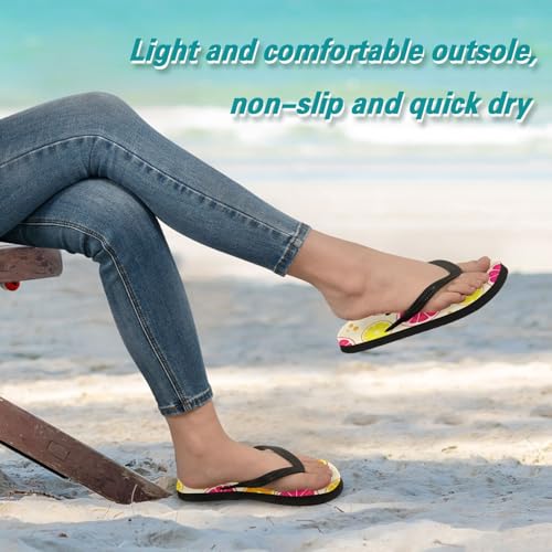 Women Beach Summer Casual Flip Flop Orange Grapefruit LemonQuick Dry Sandals Slipper for Men A23012413