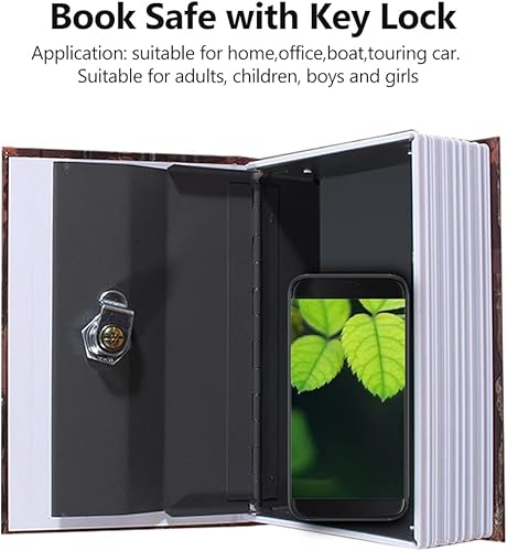 Miniatura 9 de Libro con cerradura de llave, caja de seguridad oculta secreta, caja de dinero grande de alta capacidad, cerradura de desvío de diccionario de lujo
