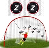ZEALFEEL 3-in-1 Soccer Goal with Backstop Net & Rebounder, 21x10ft Soccer Rebounder Net with 2 Targets, 36-Strand PE Net, Soccer Training Equipment for Shoot Pass Ball Control Backyard Game