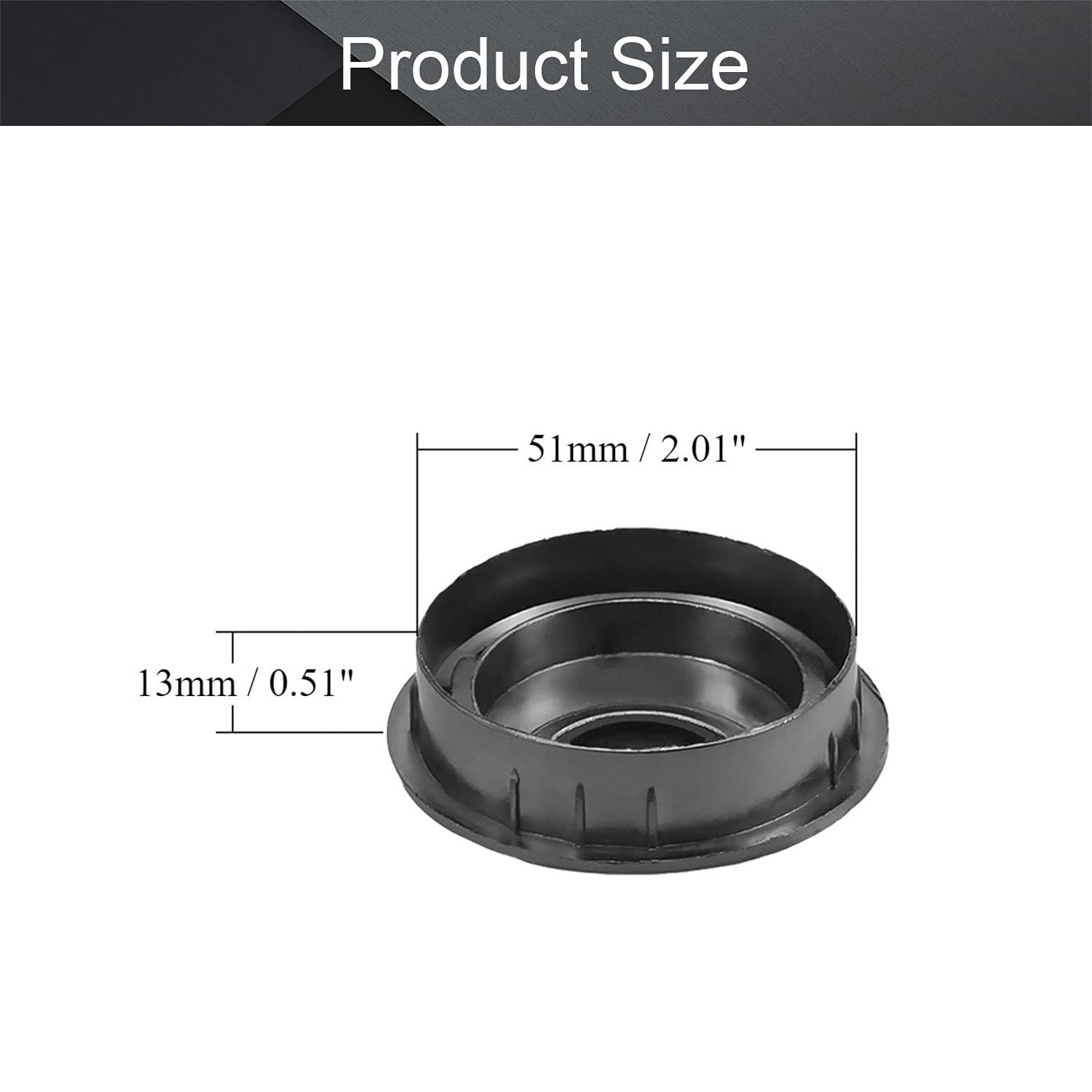 MroMax 2-Pack Desk Grommet Cable Organizers - 51mm Zinc Alloy Cord Management Hole Covers Black