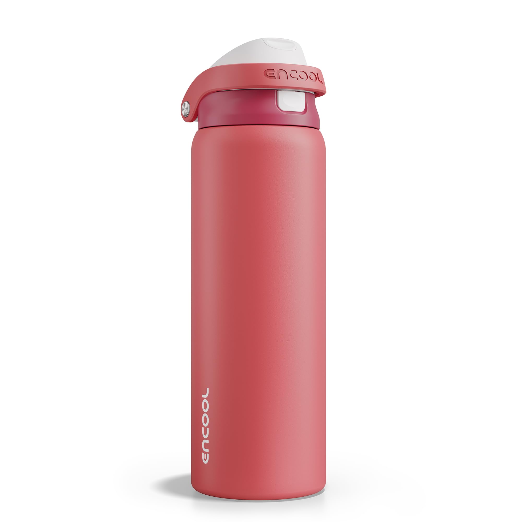 ENCOOL Leakproof Insulated Water Bottle with Straw Dual-Sip Water Bottle Bag-Safe Design for Work, Commute & Gym – Keeps Drinks Cold All Day, 32 oz, Ember Clay