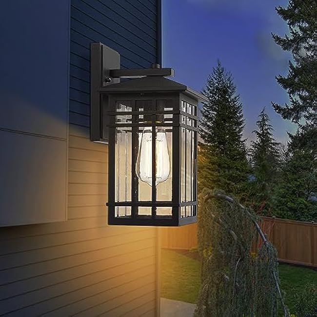 Outdoor Wall Lantern Exterior Light Fixture Outdoor Wall Lighting Fixture Seeded Glass 2 Pack