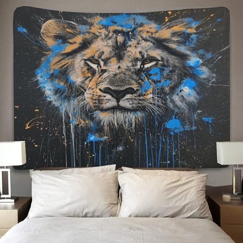 Tenture murale lion 3D haute définition en tissu polyester premium - 4