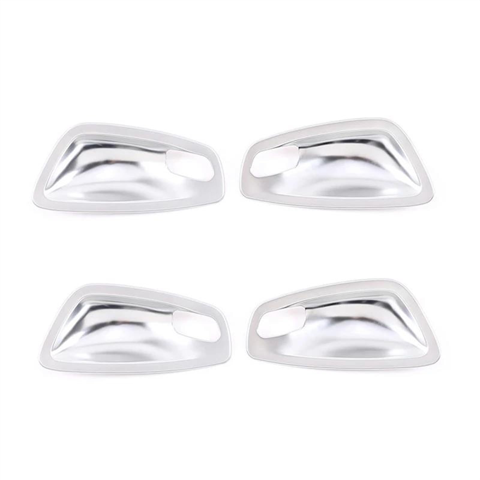 PIWINE Auto Door Handle Pull Bowl Trim Sticker Decoration Cover Car Accessories for 1 Series E81 E82 E87 E88 07-11(4PCS Silver)