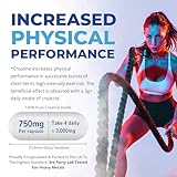 Creatine Monohydrate Capsules | 120 Capsules | 3000mg Per Serving | 1 Month Supply | Easy Swallow Compared to Tablets | Unflavoured | Creatine Powder in Capsules | Made in The UK by CLN Labs - Image 4