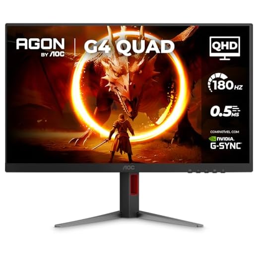 Monitor Gamer AOC AGON QUAD 27" QHD 180Hz 0.5ms IPS HDR10 Base Ajustável Q27G4F