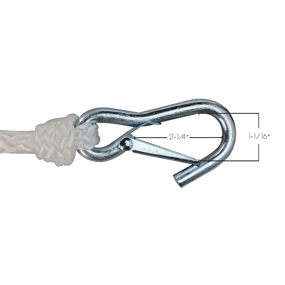 Extreme Max 3006.2072 BoatTector Hollow Braid MFP Anchor Line with Snap Hook - 3/8