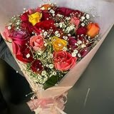 【1月2日〜1月9日指定不可】BisesFlower(ビズフラワー)【クール便出荷】 バラ 花束 30本 カスミソウ 付き ミックス お祝い サプライズ 花 ローズ 薔薇 ブーケ 送別会 送迎会 プレゼント 生花 記念日 結婚 バラの花束 誕生日 薔薇の花束