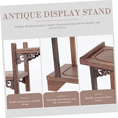 Yardenfun Wood Shelf Curio Shelf Vintage Home Decor Craft Show Display Stands Antique Display Stand Mingei Display Stand Wooden Display Stand Desktop Ornament Curio Stands Plant Crafts #TOP5