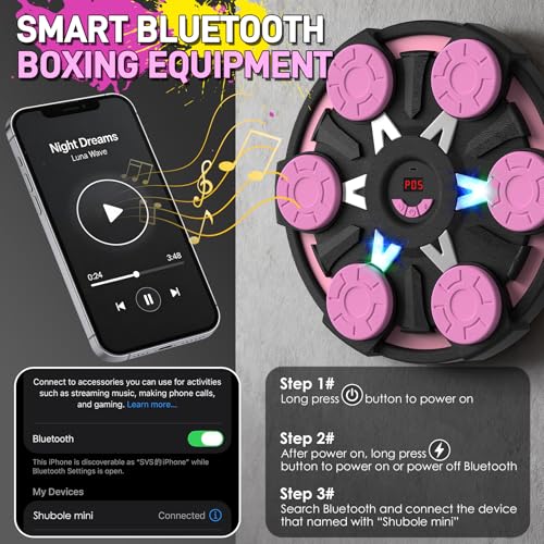 Image of Music Boxing Machine for Kids & Adults - Wall Punching Pad with Lighting, 9-Speed Bluetooth Boxing Game with Gloves, Wall Mounted Exercise Equipment, 2026 Upgrade Boxing Equipment for Kids Age 6+