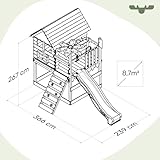 FATMOOSE Spielturm Klettergerüst TikaTaka Town XXL mit apfelgrüner Rutsche, Outdoor Kinder Kletterturm mit Sandkasten Leiter & Spiel-Zubehör für den Garten - 5