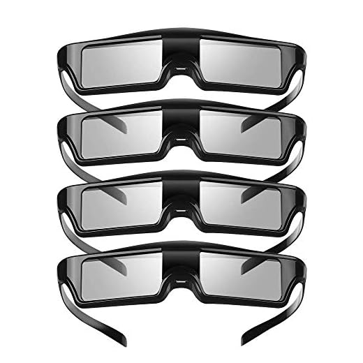 Elikliv KX-60 3D Active Shutter Glasses, 4Pack Rechargeable 3D Glasses Compatible with Epson Projector, Sony Panasonic Samsung 3D TVs, PowerLite Home Pro Cinema