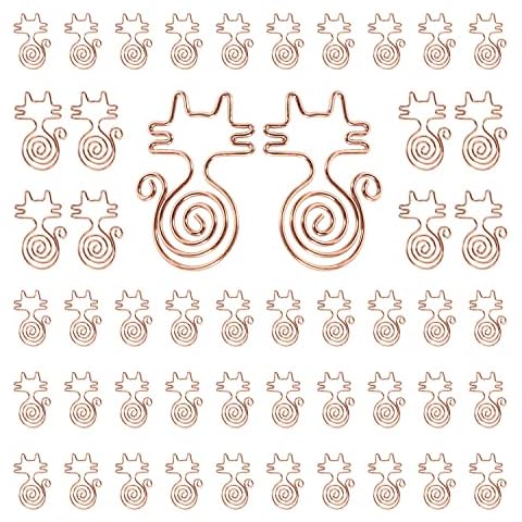 Pack of 50 Paper Clips Cartoon Cat Paper Clips Metal Creative Bookmarks Paper Clips Paper Clips Stationery Clips for Office School Wedding Decoration Cover