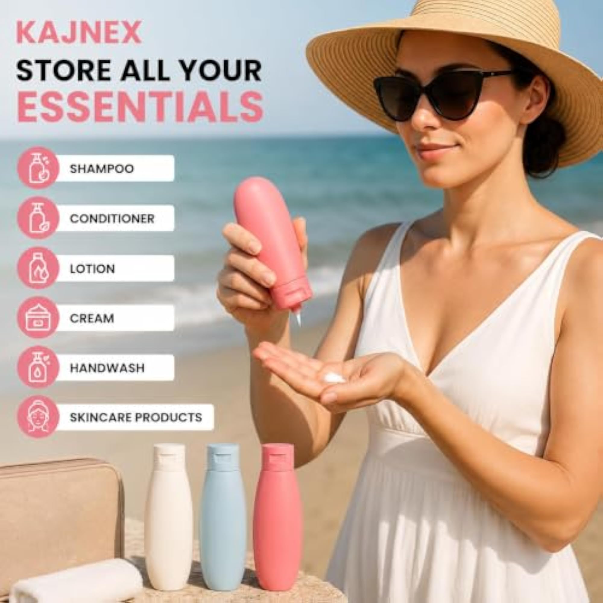 Leakproof Empty Travel Containers for Shampoo, Lotion, Cream