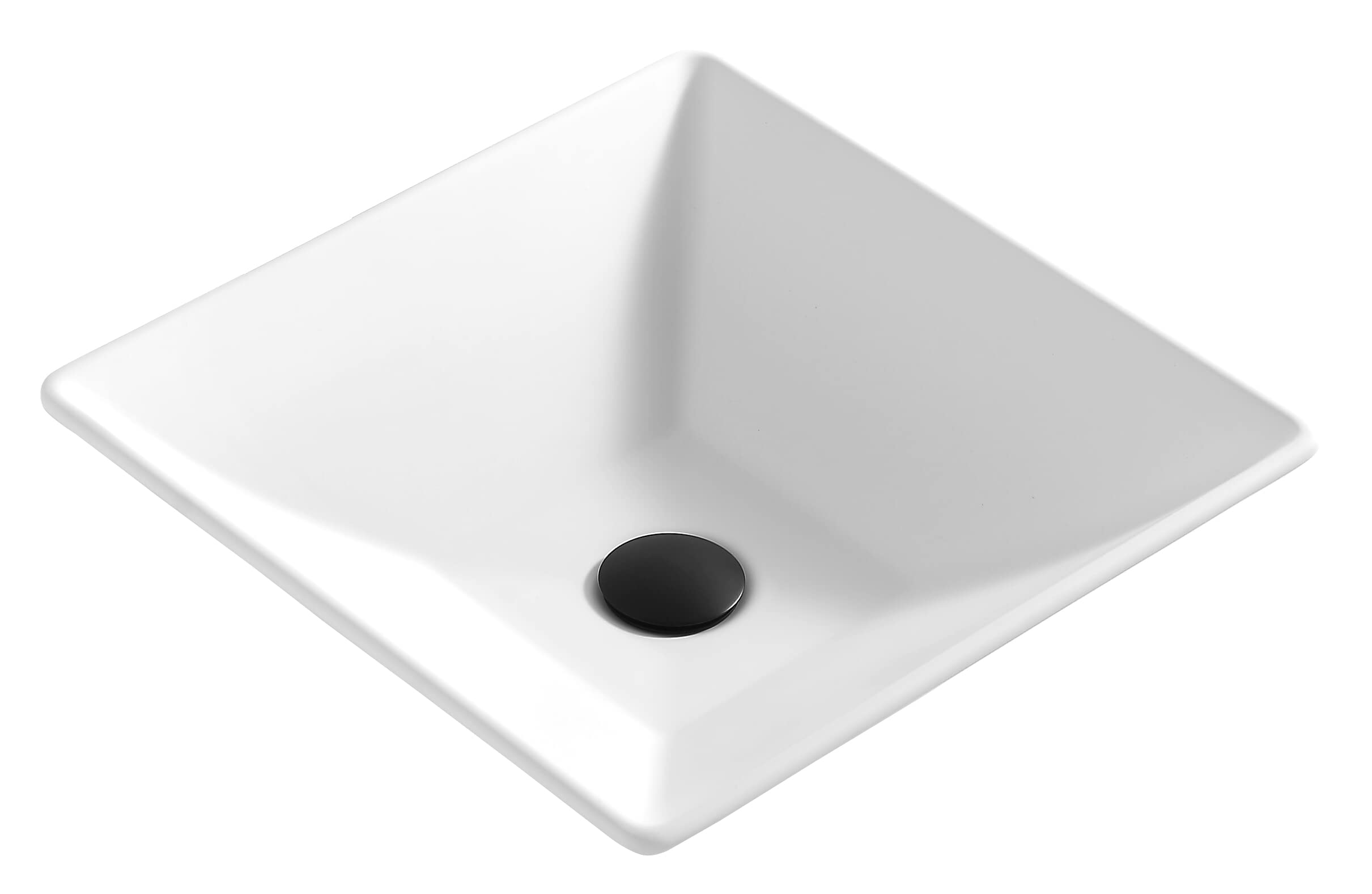 Karran Quattro QM178 Vibrant Matte White 16 in. Square Bathroom Vessel Sink