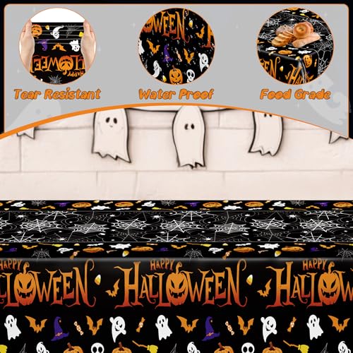 AMAZON w/Code 4-Pk 54" x 108" QZYL Halloween Disposable Plastic Tablecloths - image 3