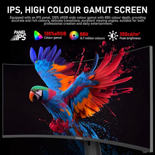 Image of Gawfolk 40-inch IPS WUHD 5K (5120x2160) Ultrawide Curved 120Hz Gaming Computer Monitor, 2500R PC Screen, 21:9, 120% sRGB, Adaptive sync,with Speaker,Supports Lifting Rotating,DisplayPort, HDMI, Black