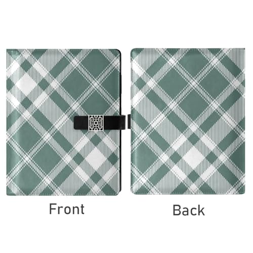 Cahier ligné cuir vert 17x23cm spirale journal intime - 2