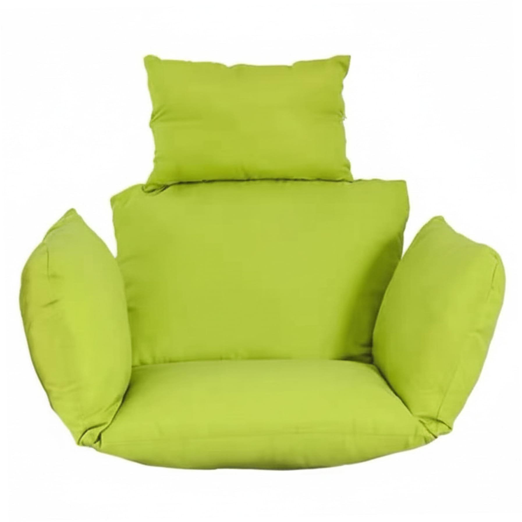 Neptuiby Egg Chair Cushion, Comfort Swing Chair Cushion with Headrest & Armrest Pillows Water-Resistant Sun Protection Fabric for Indoor Outdoor Green