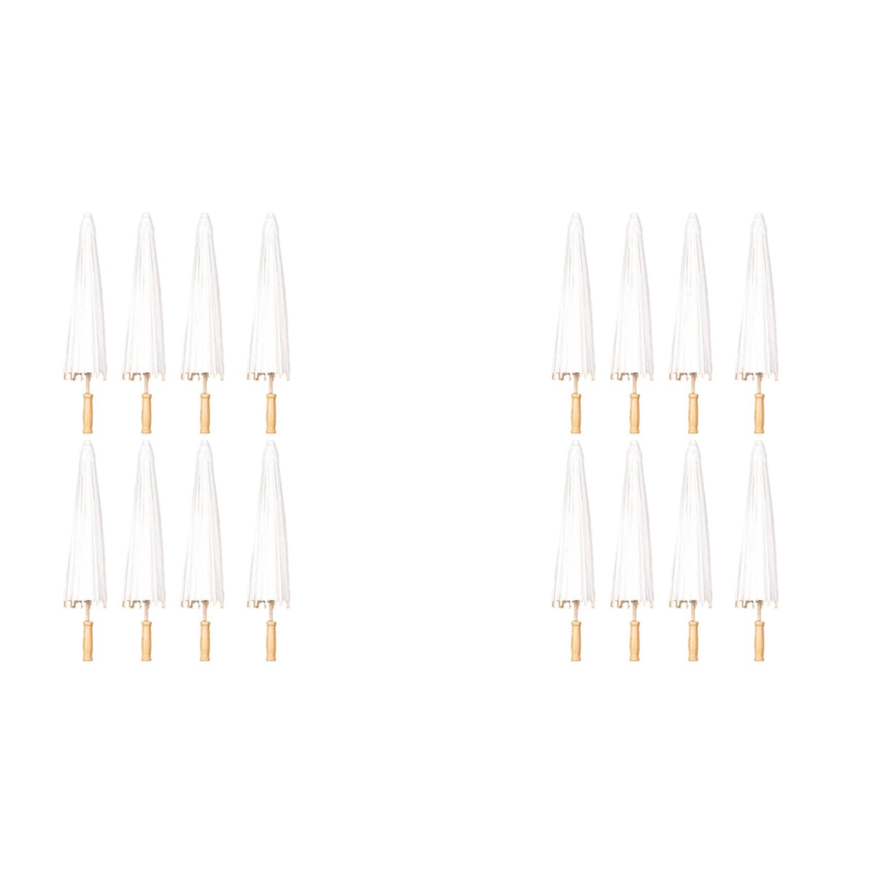 Hndhbfgrt 16PCS Paper Parasol Wedding Umbrella Party Favor 60cm Bamboo Umbrellas for Bridal Shower Centerpieces Photo Props