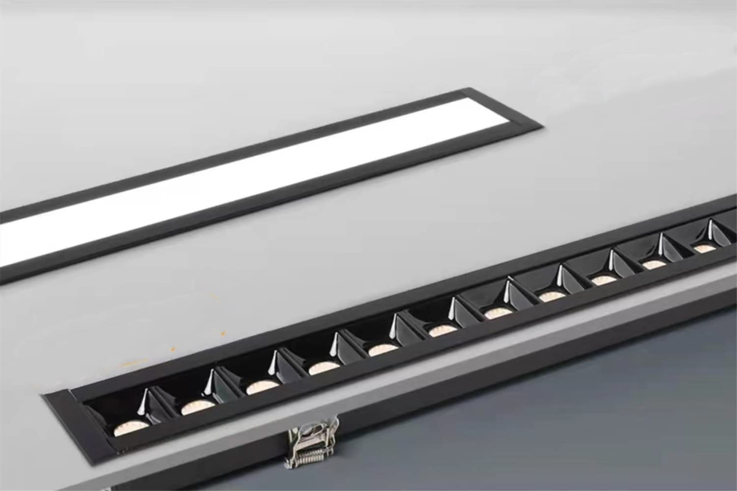 Strip spotlight led embedded ceiling grille light linear light living room without main light strip spotlight floodlight downlight 60W White color 6500k (Frosted line light)
