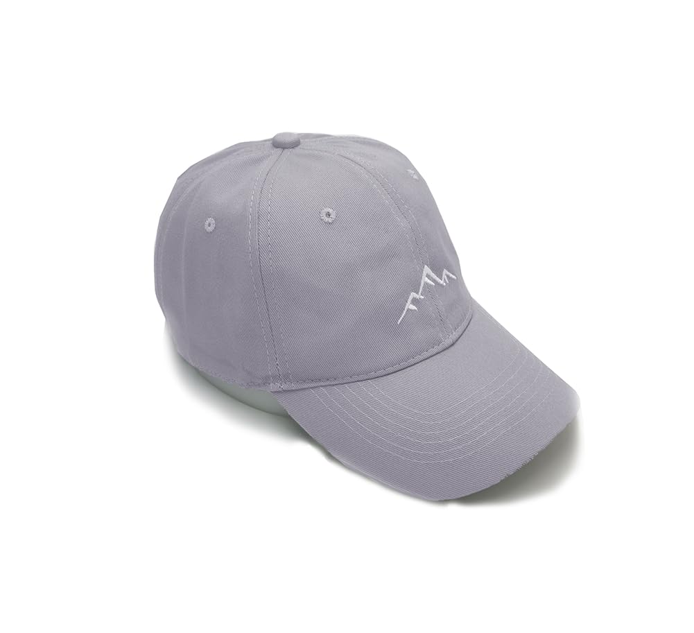 LONGTEN Cotton Baseball Cap Mens Peak Baseball Hats Mountain Classic Womens Sports Cap Solid Color Adjustable Grey