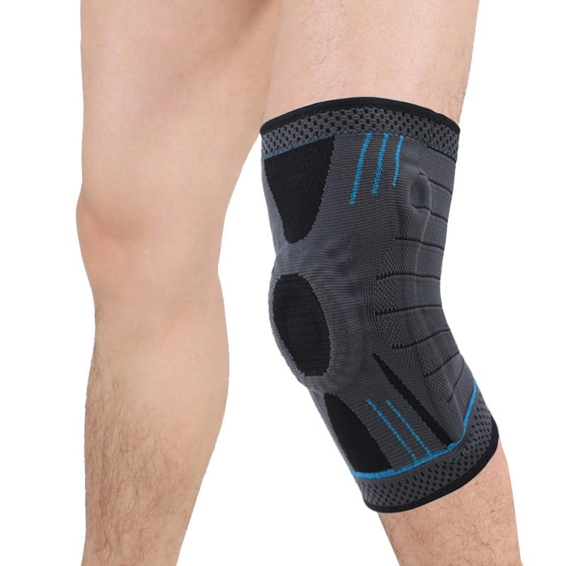 Exercise, protection Sports Outdoor Knee Pads Cycling Silicone Men and Women Running Fitness Knee Pads for Fitness, cycling, running, playing football(white-Dinosaur Doodle4,Small)