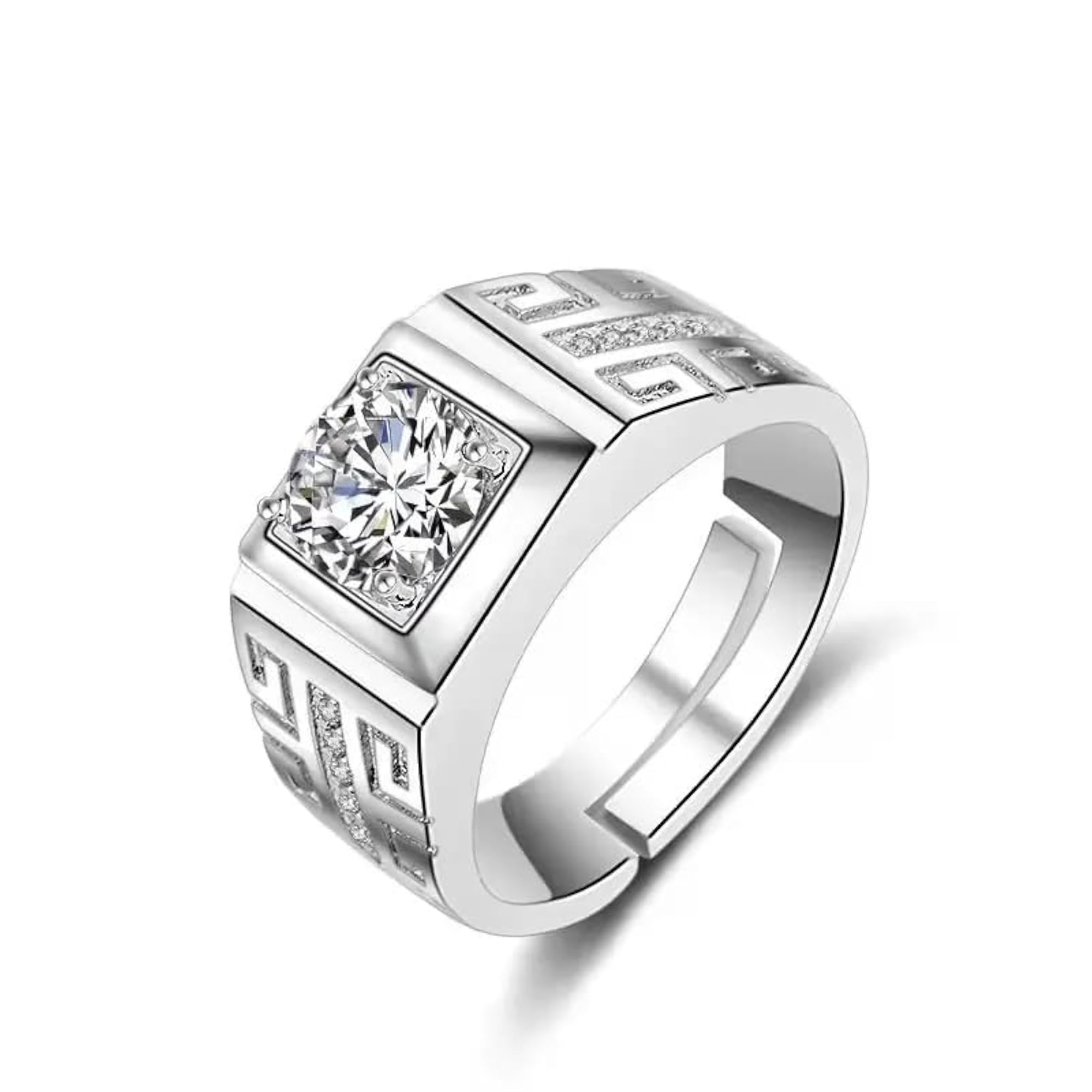 American Diamond Solitaire Adjustable Ring, Stylish Gift