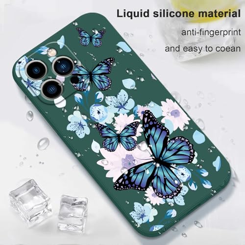 Coque iPhone 13 Pro Max silicone vert papillon aurore LEECG