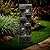 37.4''H Outdoor Indoor Garden Water Fountain 5 Tiers Cascading Rock Natural Waterfall Fountains Concrete Artistry Modern Style Water Feature with LED Light for Yard Deck Porch Home Decor