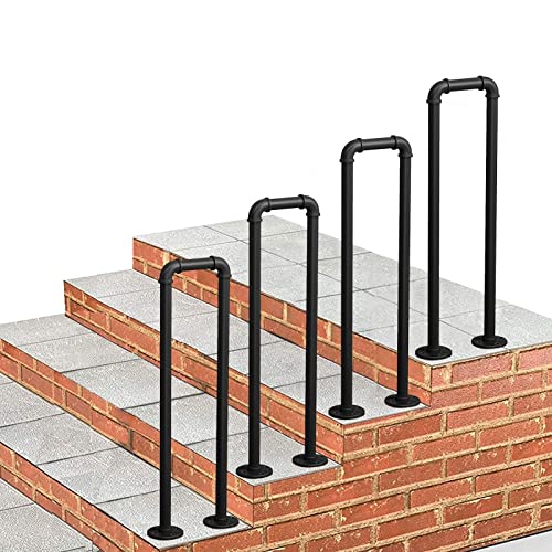 Rampe d'escalier en U main courante pour marche extérieure en métal
