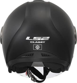 LS2 CLASSY Mat Siyah Kask, ECE 22.06 Güvenlik Sertifikalı Profesyonel Motosiklet Kaskı, Yüksek Performanslı KPA Dış Kabuk, Çizilmez Dahili Güneş Vizörlü, LS2 4X JBL Intercom Uyumlu