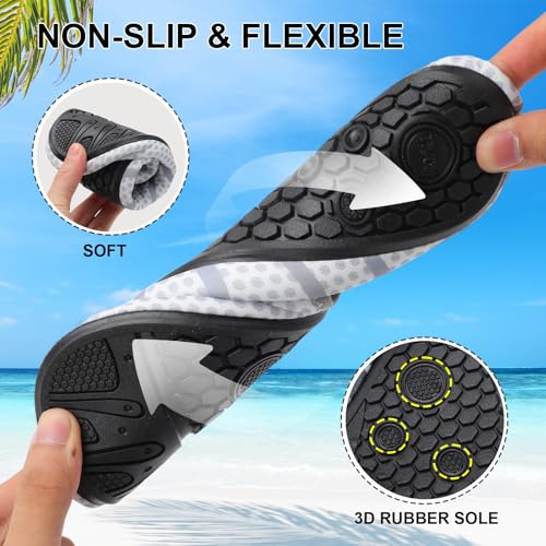 Men Women Water Shoes Quick Dry Barefoot Shoes Non-Slip Aqua Socks Beach Swim Shoes for Diving4
