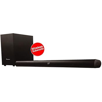 pioneer 2.1 channel 60w soundbar with wireless subwoofer