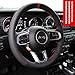 Black Side Perforated Leather Red Marker Steering Wheel Protector Cover Hand-Stitch on Wrap Fit for Jeep Wrangler 2018 2019 2020 2021 2022 Jeep Gladiator 2020-2022
