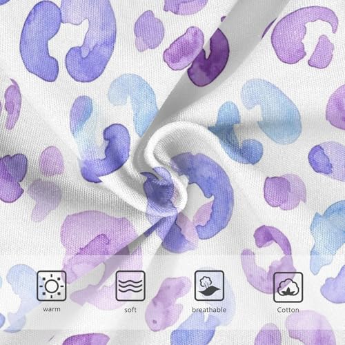 Girls Underwear, Watercolor Leopard Spots Purple Toddler Girl Panties, Girls Underwear Cotton, 2T–8 Years3